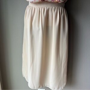 Daniela Sheer Slip-Style Skirt Ivory Size 11